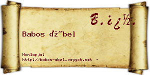 Babos Ábel névjegykártya