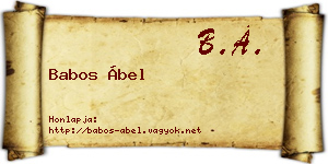 Babos Ábel névjegykártya