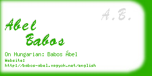 abel babos business card
