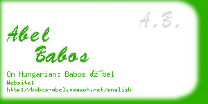 abel babos business card